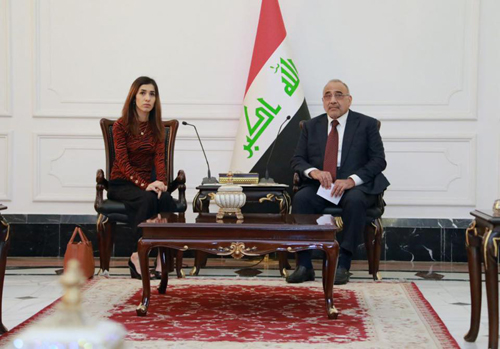 عادل عبدالمهدي: العراقيون فخورون بنادية مراد